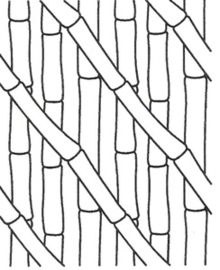 Bambus-Hintergrund Quilt-Schablone