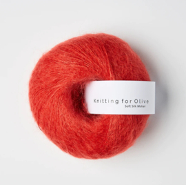Knitting for Olive Soft Silk Mohair Blood Orange