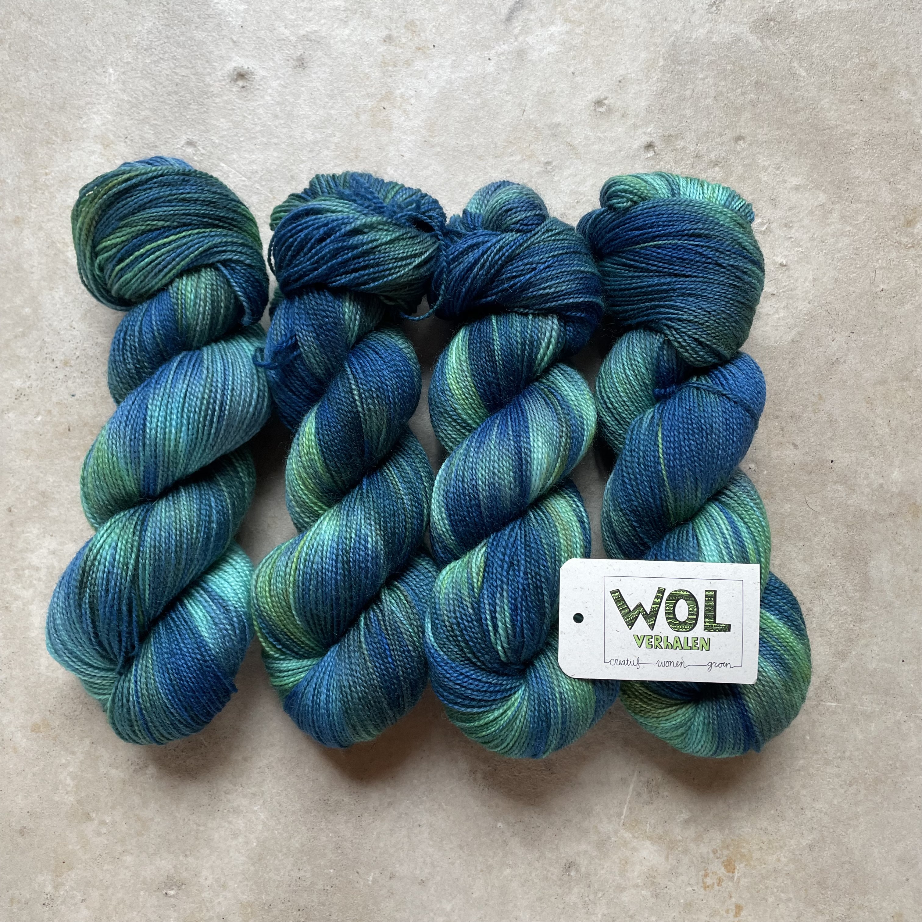 Corriedale Sock Twist Blauw/Groen