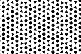 Driehoek met rondje (wit/ zwart) katoen