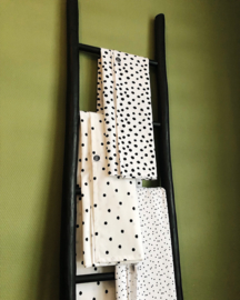 Wieglaken poplin dots (wit/ zwart)