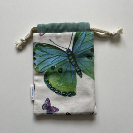knikkerzak - multikleur & mint groen | vlinders