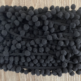 Bolletjesband zwart per meter