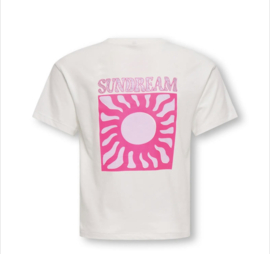 ONLY KOGRUTH SUN LIFE S/S TOP BOX CS JRS Style No. 15375849 Colour: Cloud Dancer Back Sundream/Orchid Bloom/PinkGlo