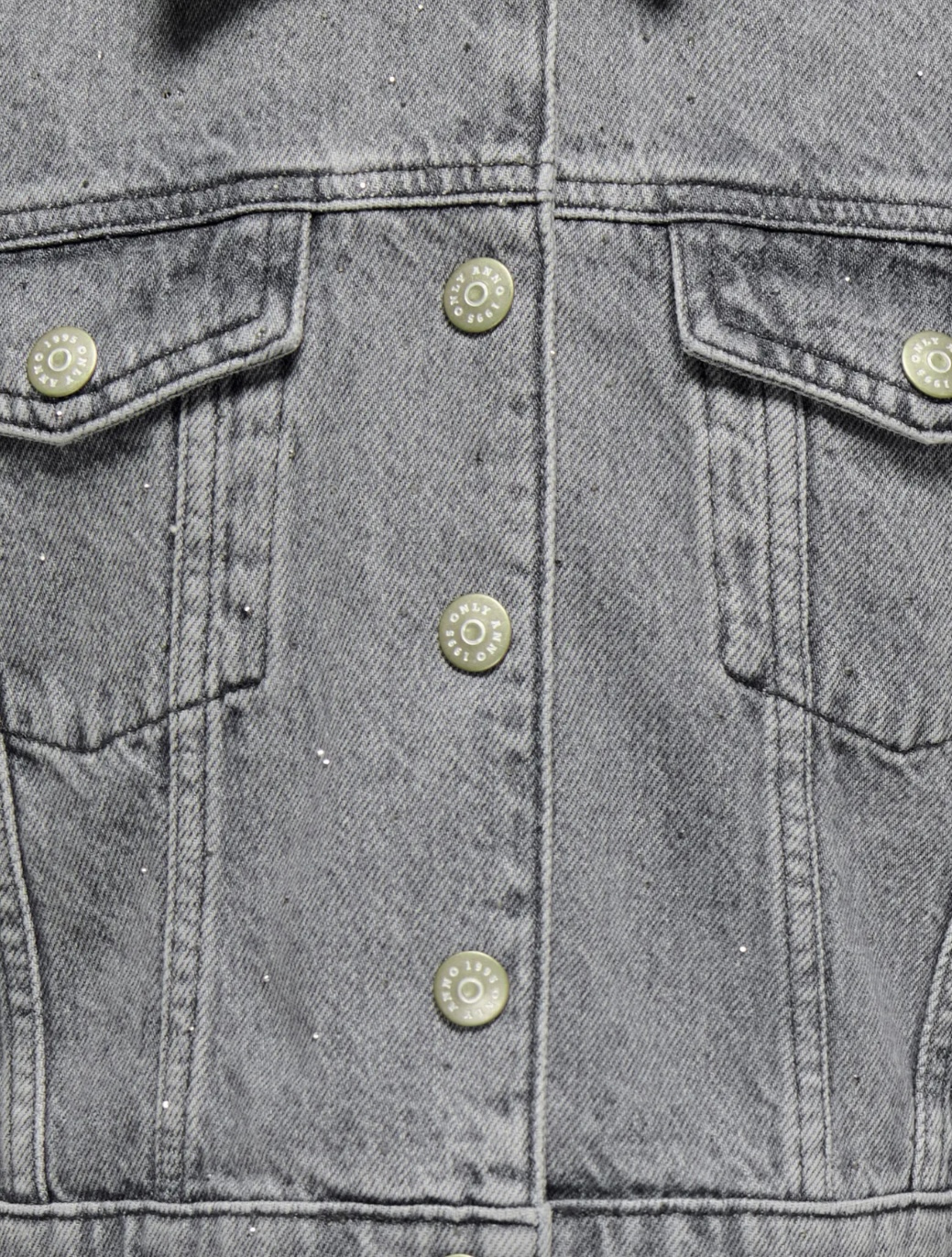 ONLY KOGMALIBU L/S RHINESTONE JACKET DNM Style  No. 15356487  Color: Medium Grey Denim