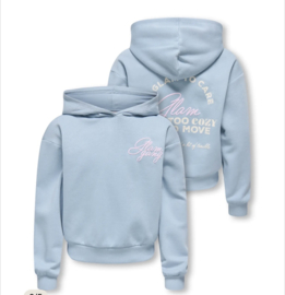 ONLY KOGTIENNA LS PRINTED HOOD SWT Dusty Blue_Glam