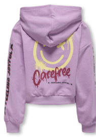 ONLY KOGSMILE LIFE L/S HOOD UB SWT NOOS Style No. 15340148 VIOLET backprint