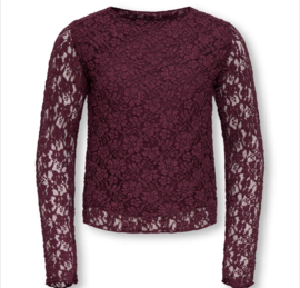 ONLY KOGLEIKA LS LACE TOP JRS NOOS Style No. 15379472 Colour: Fig