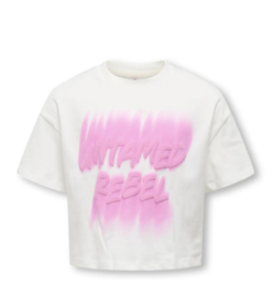 ONLY KOGDAPHNE LIFE S/S SHORT PRINTED TEE JRS Style No. 15347328 roze