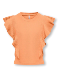 Only kognella short ruffle top orange