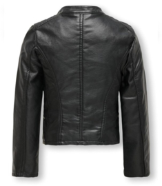 Only konfreya faux  leather biker noos zwart