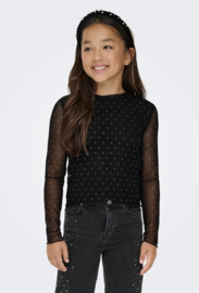 ONLY KOGJADA LIFE L/S RHINESTONE MESH TOP JRS Style No. 15361699 Colour: Black Silver Rhinestones