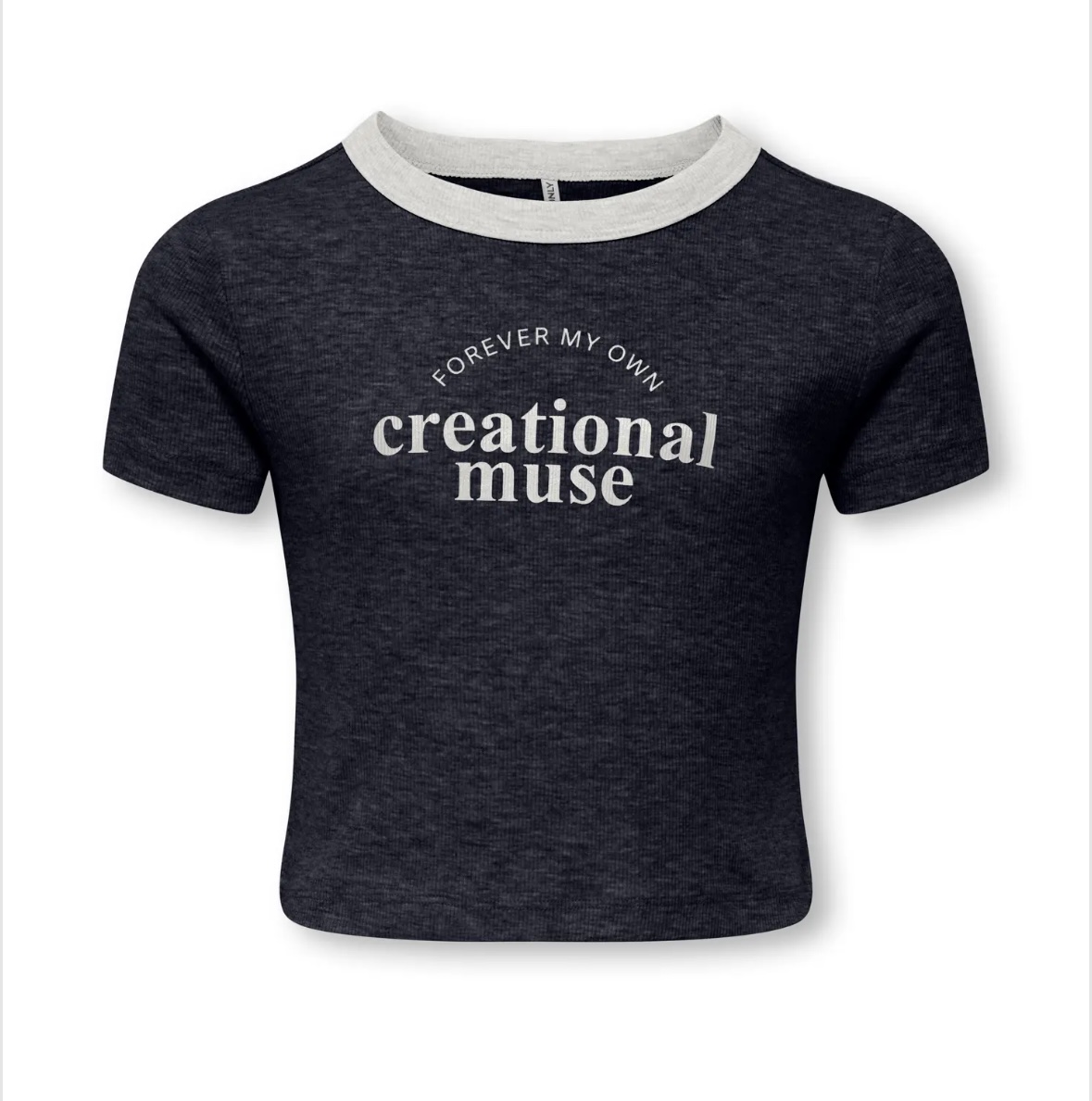 ONLY KOGVASITY LIFE S/S TIGHT PRINTED TOP JRS Style No. 15364491 Color: Night Sky Muse/Cloud Dancer
