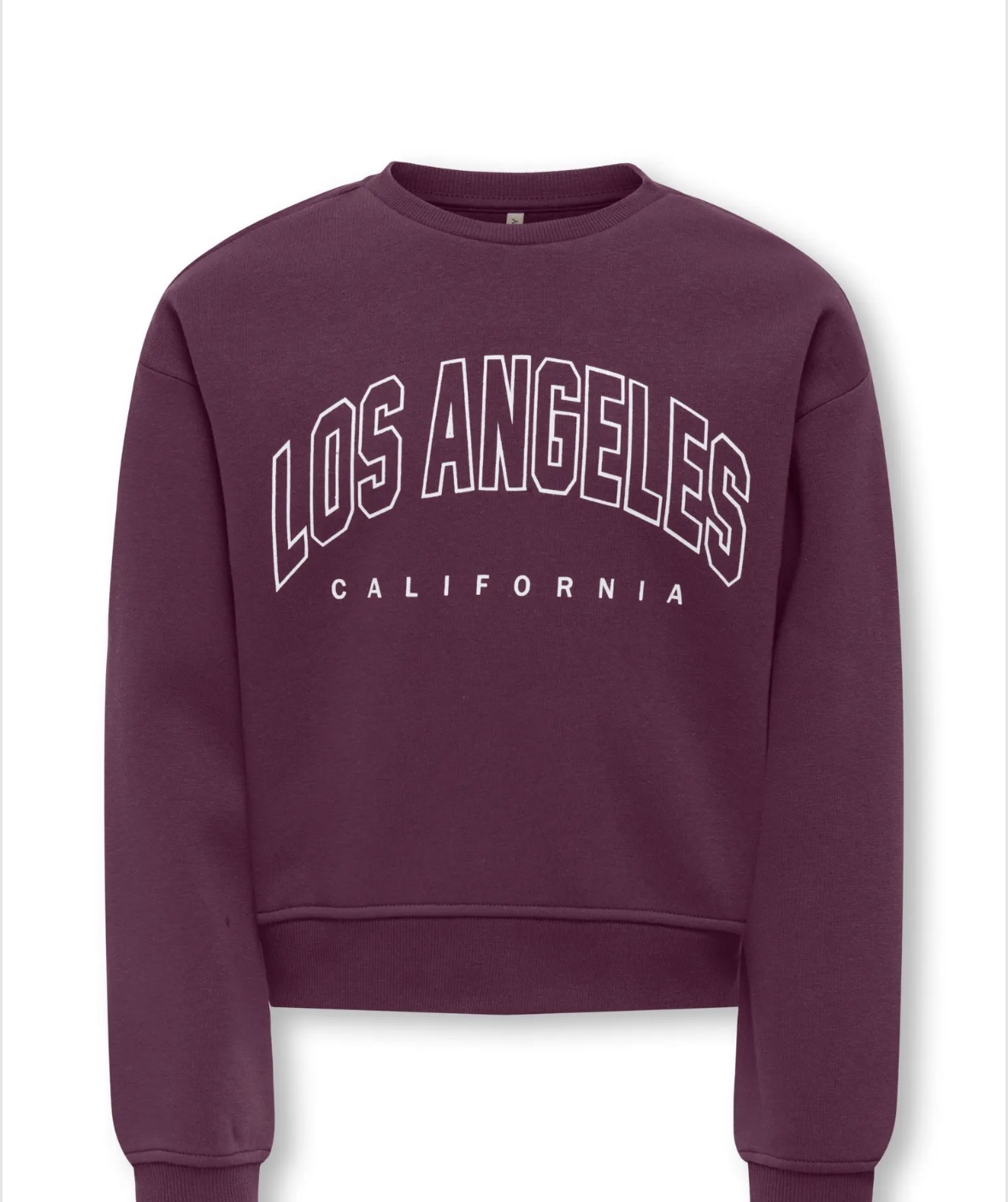 ONLY KOGSWEAT LS CREW OVZ STAT SWT NOOS Style No. 15353354 Color: Mauve Wine Los Angeles - California
