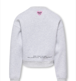 ONLY KOGHIMA L/S O-NECK PRINT SWT Style No. 15385204 Colour: Light Grey Melange Crew Rebel