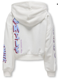 ONLY KOGSMILE LIFE L/S HOOD UB SWT NOOS Style No. 15340148 WIT BACKPRINT