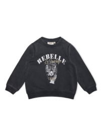 Kids only kmglucinda rebelle sweater grijs/zwart