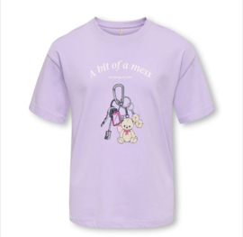 ONLY KOGVIVVI LIFE S/S LOOSE LOVELY TOP JRS Style No. 15357876 Colour: Lilac Breeze Mess