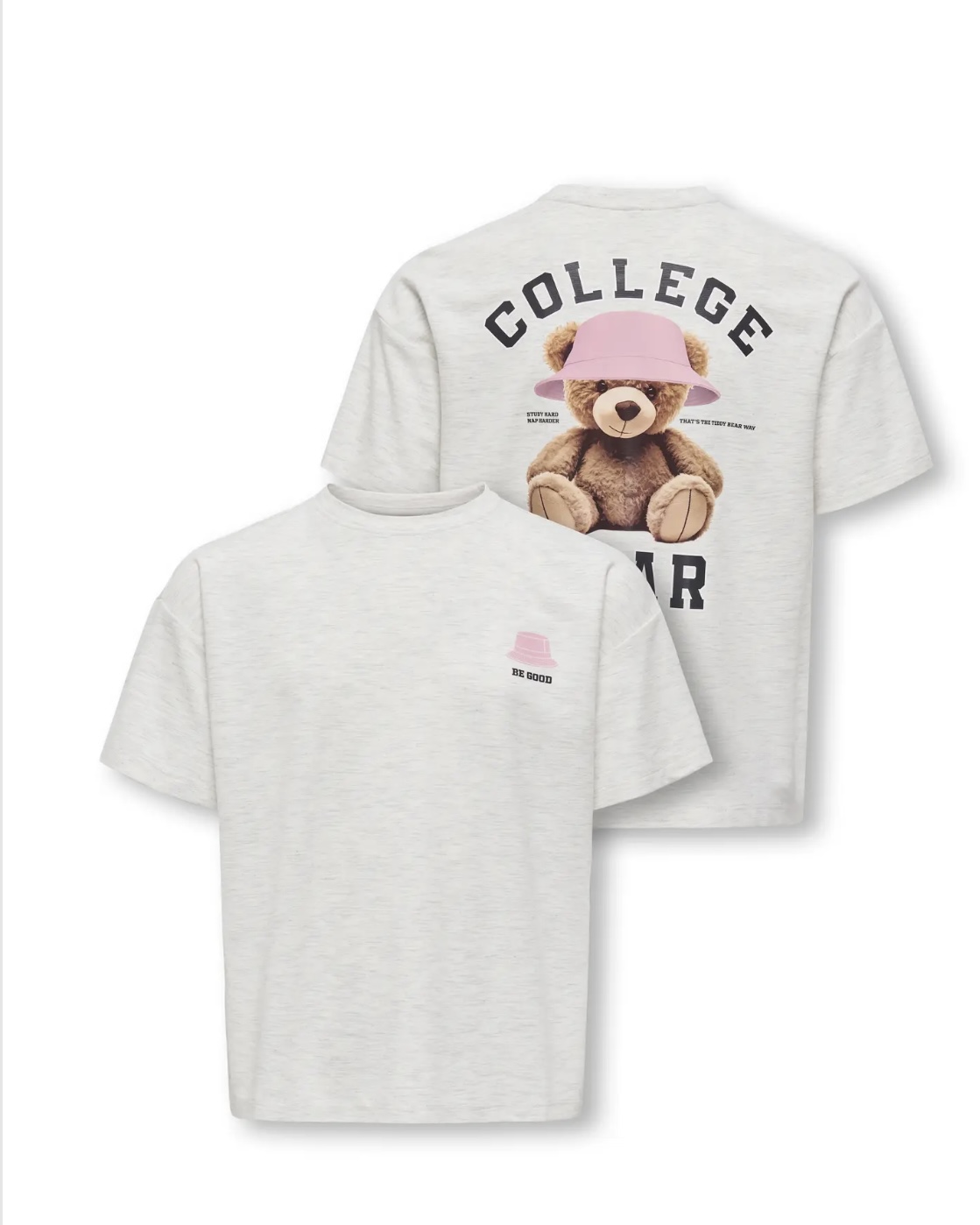 ONLY KOGBILLIE SS LOOSE TEDDY TOP   JRS NOOS Style No. 15357899 Color: Light Grey Melange Collage