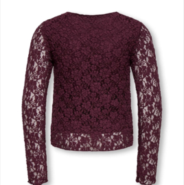 ONLY KOGLEIKA LS LACE TOP JRS NOOS Style No. 15379472 Colour: Fig