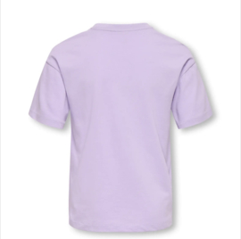ONLY KOGVIVVI LIFE S/S LOOSE LOVELY TOP JRS Style No. 15357876 Colour: Lilac Breeze Mess
