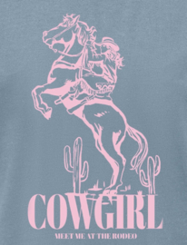 ONLY KOGEBBA WEST SS O-NECK LOOSE TOP JRS Dusty Blue Cowgirls