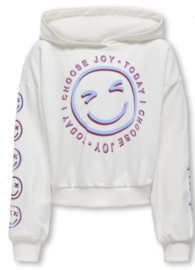 ONLY KOGSMILE LIFE L/S HOOD UB SWT NOOS Style No. 15340148 WIT BACKPRINT
