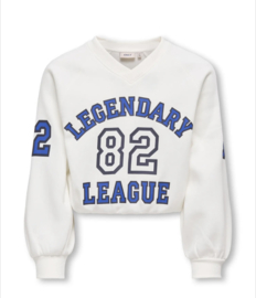 ONLY KOGCOLETTA L/S V-NECK PRINT SWT Style No. 15362087 Color: Cloud Dancer Legendary