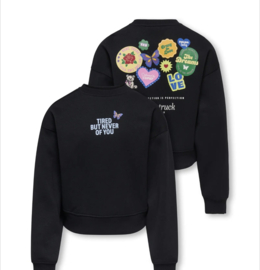 ONLY KOGHIMA L/S O-NECK PRINT SWT Style No. 15385204  Colour: Black Crew Tired