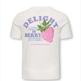 ONLY KOGBOLETTE LIFE S/S TOP JRS Style No. 15371458 Colour: Cloud Dancer Delight