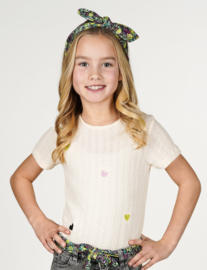 B-nosy Tiff knitted top with embroidery Y502-5406  012 Cotton