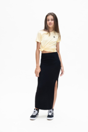 Looxs long skirt met split black 2411-5720-099