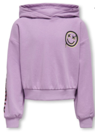 ONLY KOGSMILE LIFE L/S HOOD UB SWT NOOS Style No. 15340148 VIOLET backprint