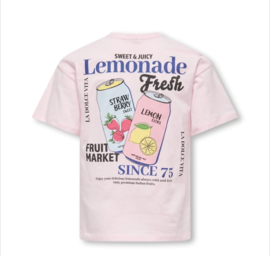ONLY KOGCANA LIFE SS RLX PRINTED TOP JRS Style No. 15368763 Colour: Barely Pink Lemonade