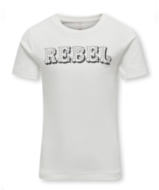 ONLY Kogdolla wit shirt met rebel print voor