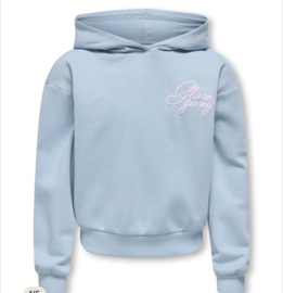 ONLY KOGTIENNA LS PRINTED HOOD SWT Dusty Blue_Glam