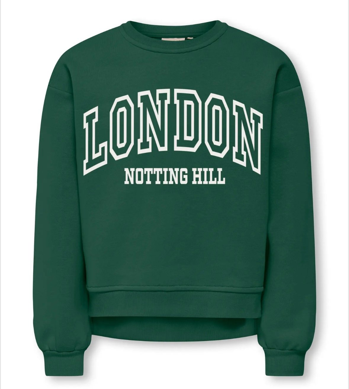 ONLY KOGVICTORY LIFE L/S O-NECK SWT Style No. 15356797.  Color: Pineneedle London/Cloud Dancer