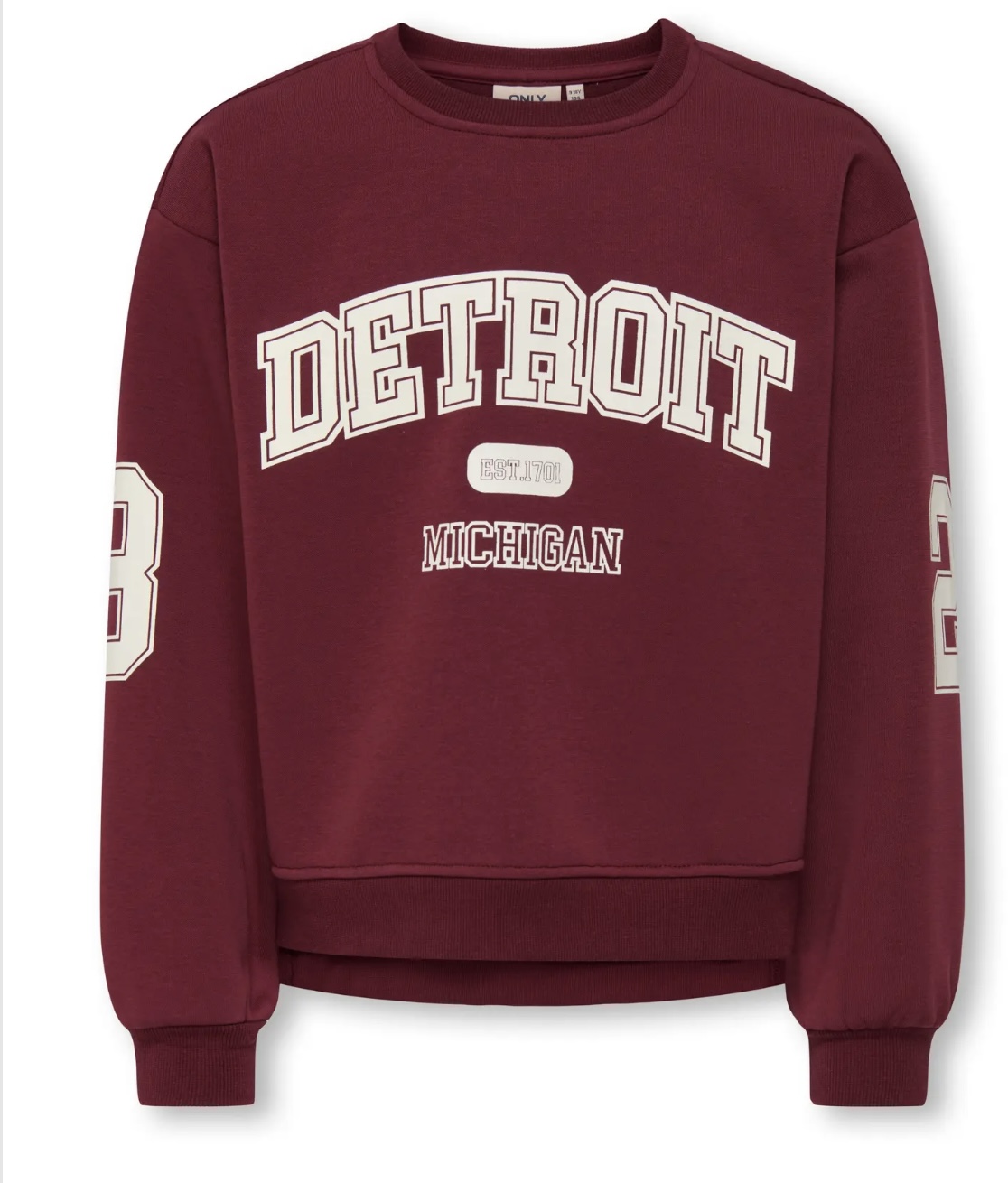 ONLY KOGVICTORY LIFE L/S O-NECK SWT Style No. 15356797 Color: Cabernet Detroit/Cloud Dancer