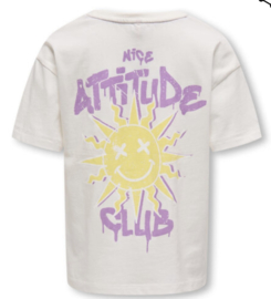 ONLY Kogjoy LIFE O-NECK SS TOP JRS WIT MET BACKPRINT