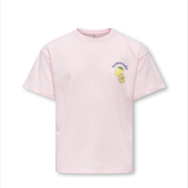 ONLY KOGCANA LIFE SS RLX PRINTED TOP JRS Style No. 15368763 Colour: Barely Pink Lemonade