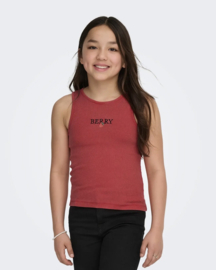 ONLY KOGJILLY EMB WASHED TANK TOP JRS Style No. 15373005 Colour: Barbados Cherry Strawberry/EMB