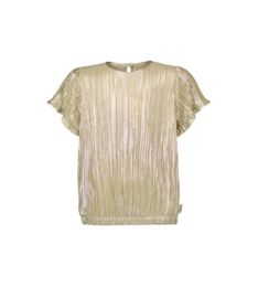B-nosy Brynn metallic plissé top Y502-5106 535 Light gold