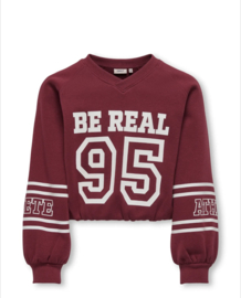 ONLY KOGCOLETTA L/S V-NECK PRINT SWT Style No. 15362087 Color: Cabernet Real