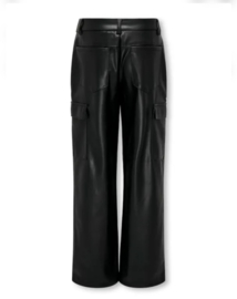 ONLY Koghero faux leather cargo pant black