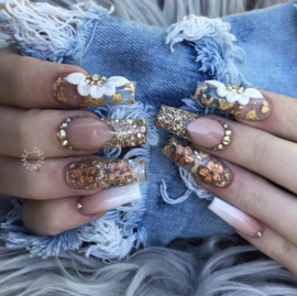 CakesInc.Nails - Rose Gold Metallic 'Arcoiris Flowers' X-MAS EDITION 