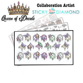 Queen of Decals - Pastel Drip Butterflies  'NEW RELEASE'