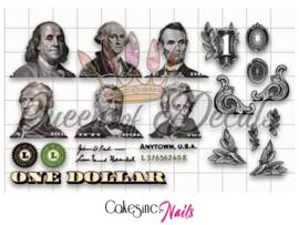 Queen of Decals - US Dollar Bill Elements 'NEW RELEASE’
