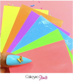 Glitter.Cakey - Neon Mixed Butterflies Stickers '6 PCS SET'