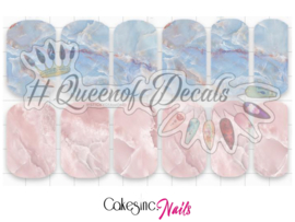 Queen of Decals - Pastel Pink and Pastel Blue Marble 'NEW RELEASE’