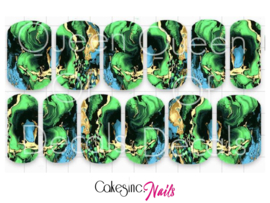 Queen of Decals - Aqua Marine Marble 'NEW RELEASE'